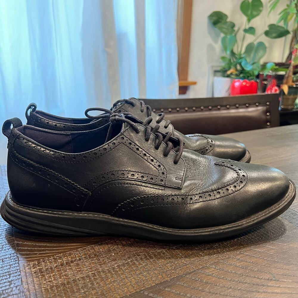 Cole Haan men black leather dress shoes C26306 size 13 wide